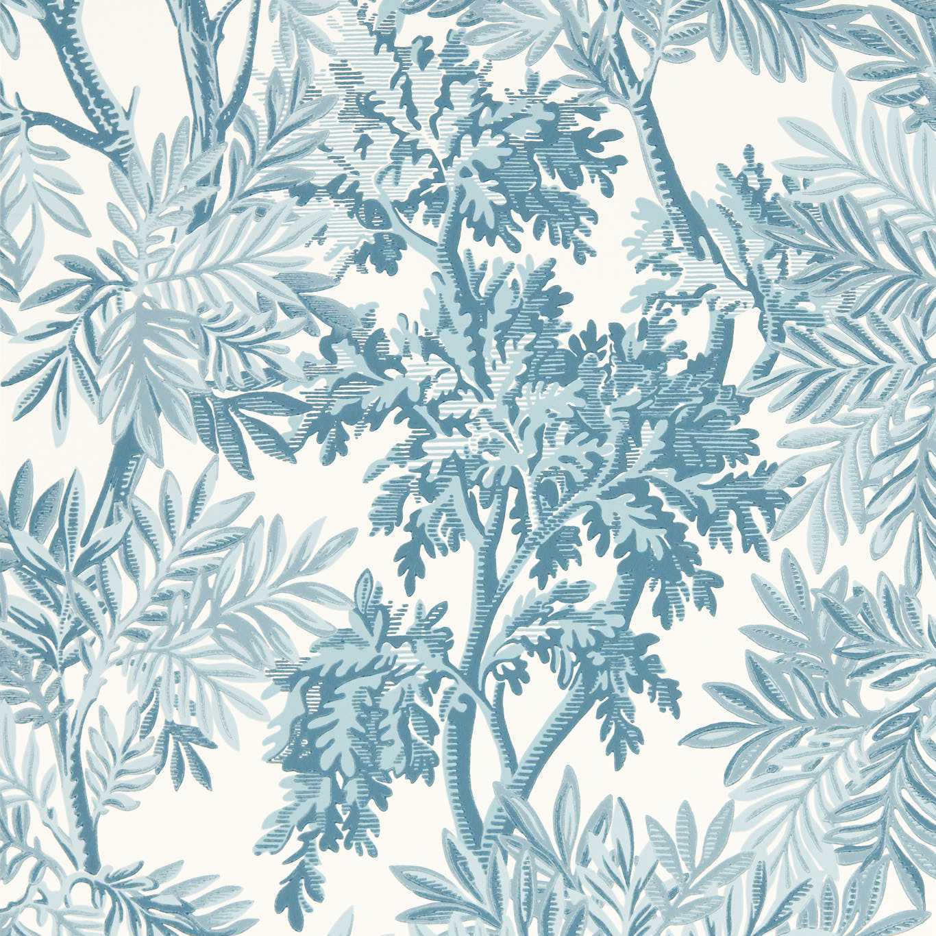 Tapestry Trees Pottery Blue